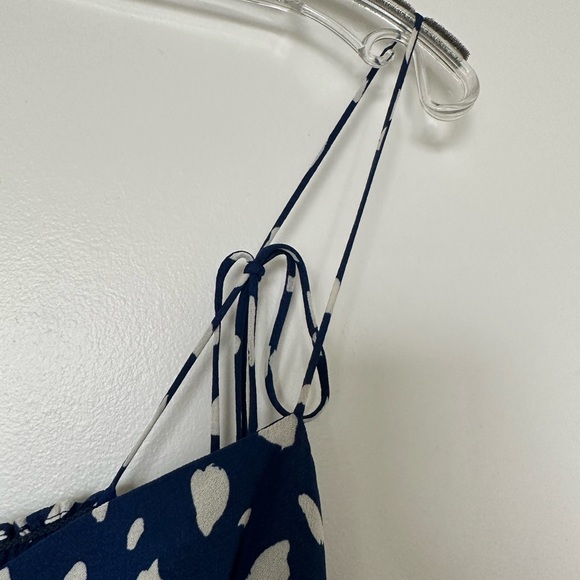 Reformation Juliette Lolita Navy Blue White Midi Dress Size 6 SOLD OUT ONLINE - Picture 6 of 8